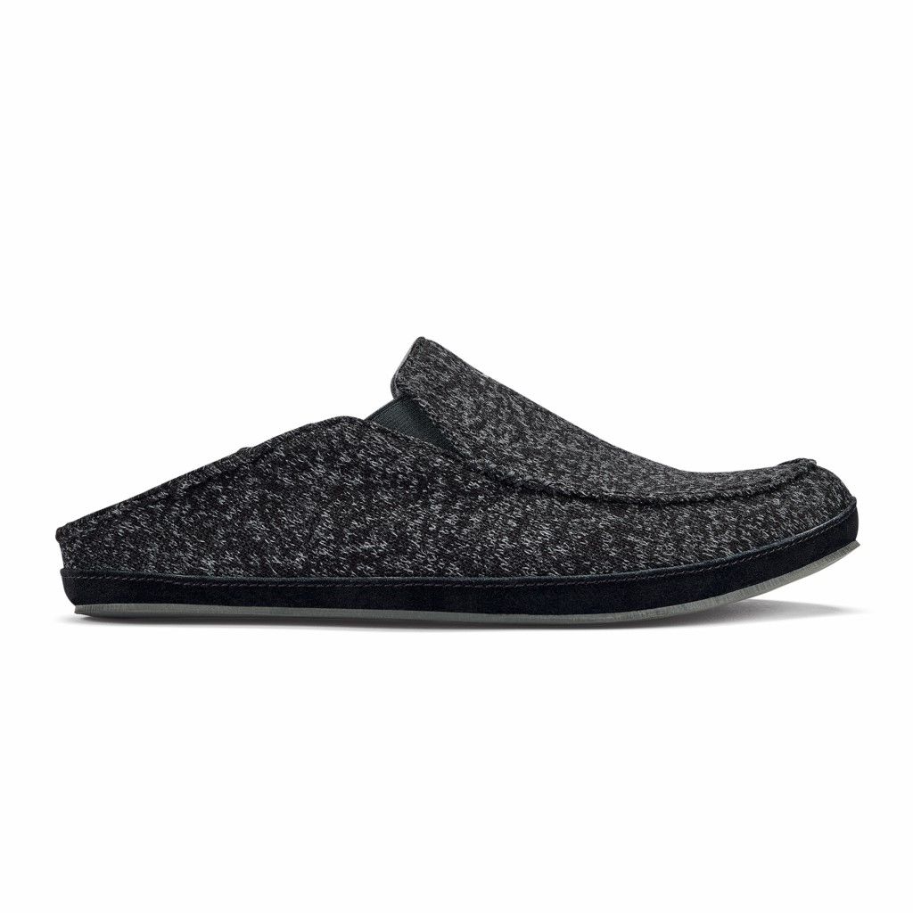 Zapatos Olukai Moloā Hulu - Pantuflas Hombre Negros 20587-096